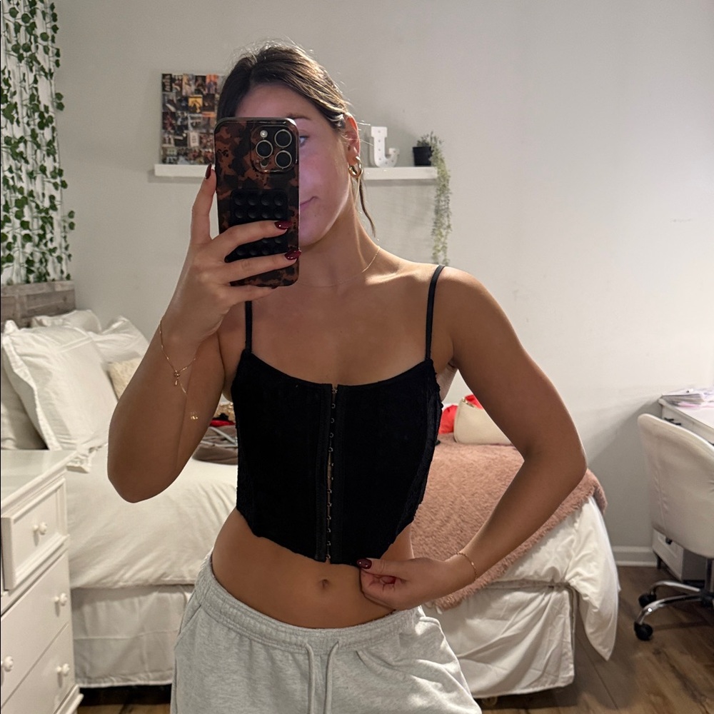 Garage Black Cropped Top